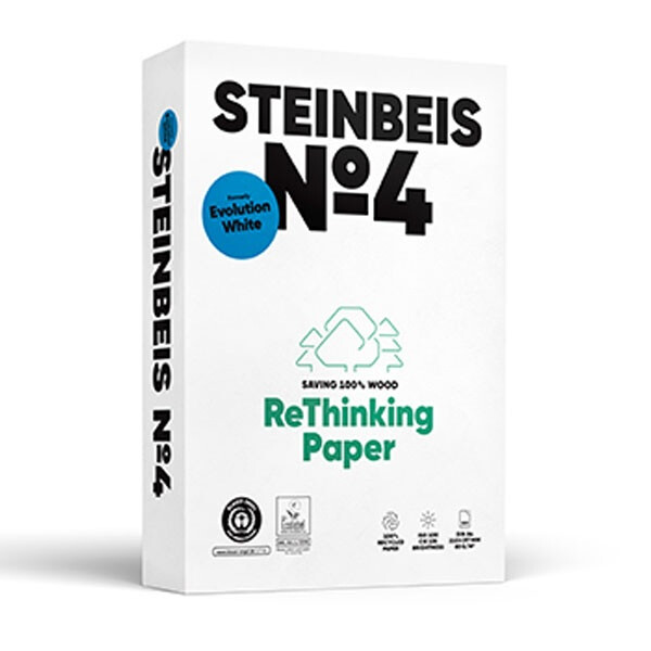 STEINBEIS No. 4 Recyclingpapier A4 80g - 1 Karton (2.500 Blatt)