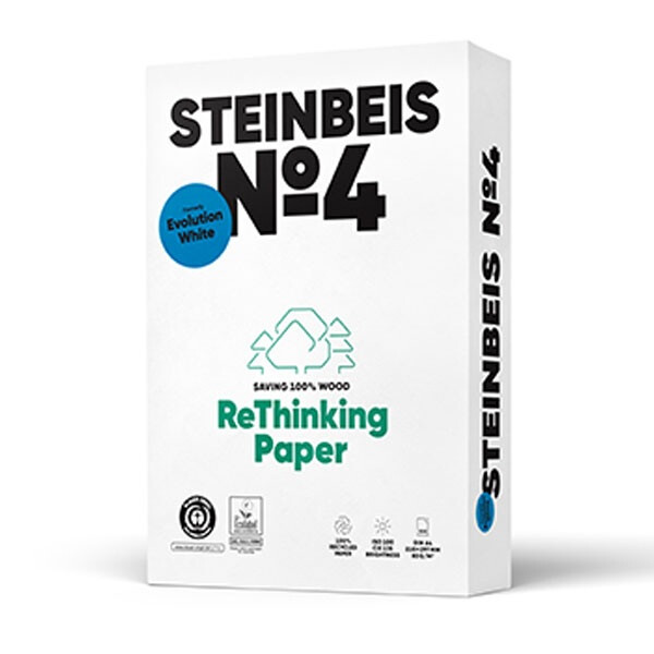 STEINBEIS No. 4 Recyclingpapier A4 80g - 1 Karton (2.500 Blatt)