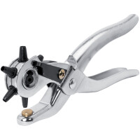 Rapid Revolver-Lochzange RP03, aus Metall, silber