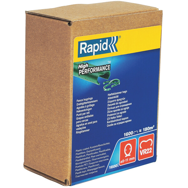 Rapid Zaun-Ringklammern VR22, Kunststoffüberzug, schwarz