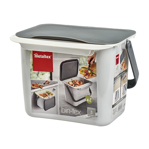 metaltex Bio-Abfallsammler Bintex, grau mit Deckel