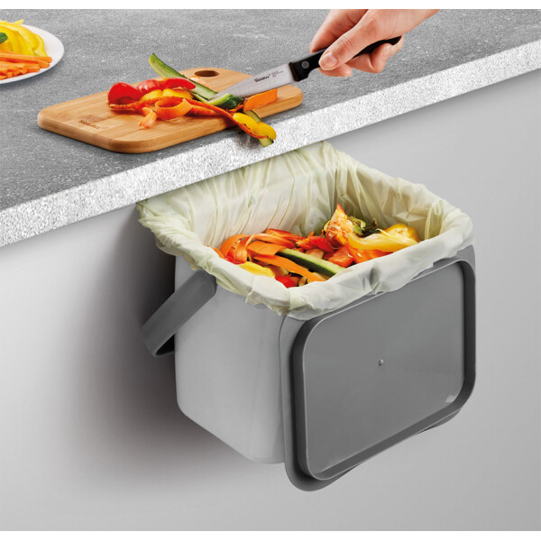 metaltex Bio-Abfallsammler Bintex, grau mit Deckel