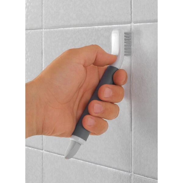 metaltex 2-in-1 Fugenbürste und Schaber, weiß grau