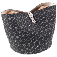 metaltex Brotkorb faltbar, Baumwolle, schwarz beige