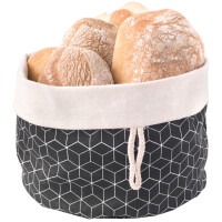 metaltex Brotkorb faltbar, Baumwolle, schwarz beige