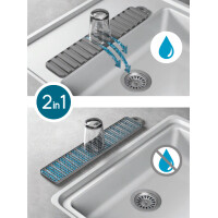 metaltex Abtropfmatte Gravity-Slim, grau