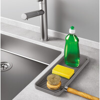 metaltex Silikon-Spülbeckenorganizer Tidy-Mat XL, grau