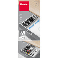 metaltex Besteck-Organizer Uni-Fit, Kunststoff, grau