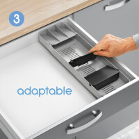 metaltex Besteck-Organizer Uni-Fit, Kunststoff, grau