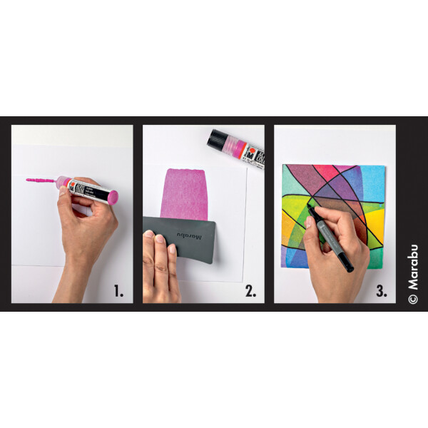 Marabu Acrylfarbe Acryl Color Squeegee Art Set Power