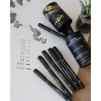 uni-ball Fineliner uni pin, 9er Köcher