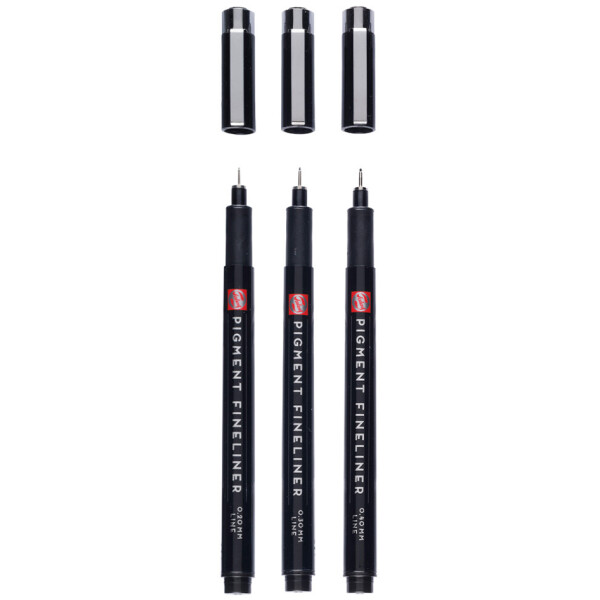 ROYAL TALENS Pigment Fineliner Bold, schwarz, 3er Set