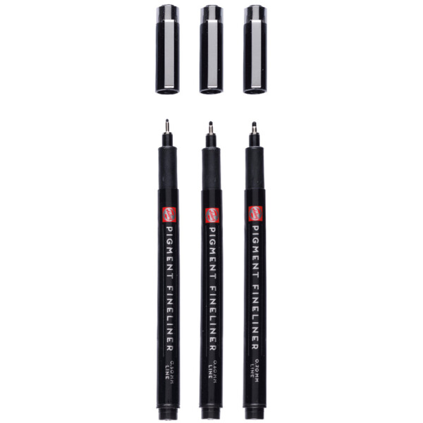 ROYAL TALENS Pigment Fineliner Bold, schwarz, 3er Set