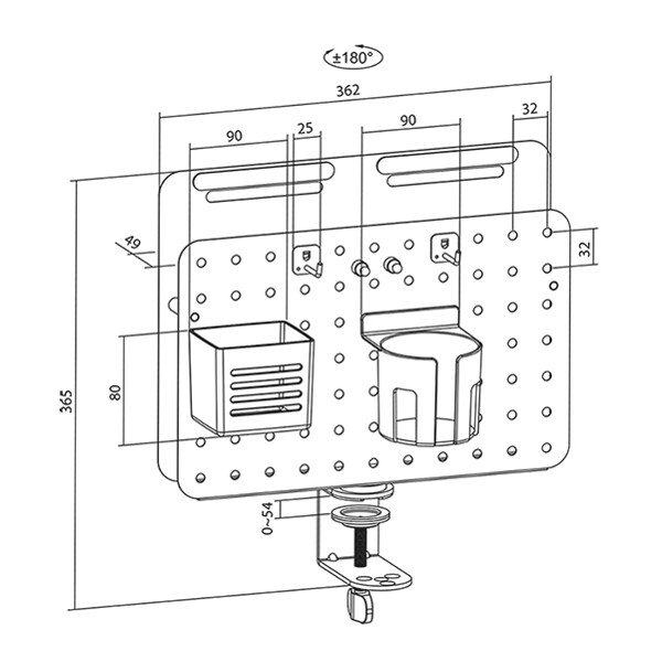 LogiLink Lochplatten-Organizer, für Klemmmontage, weiß