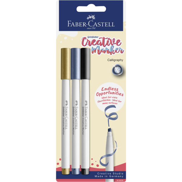 FABER-CASTELL Creative Marker GOLDFABER, 3er Blister