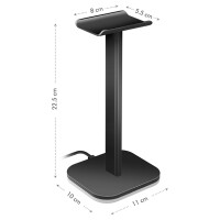 LogiLink Kopfhörer-Ständer, mit RGB-Licht, schwarz
