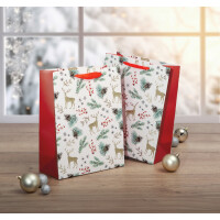 sigel Weihnachts-Geschenktüte "Christmas Motifs Watercolor"