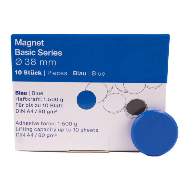 magnetoplan Rundmagnet "Basic", 38 mm, farbig sortiert