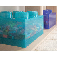 LEGO Aufbewahrungsstein STORAGE BRICK 4 GLITTER, violett