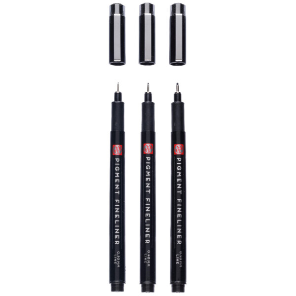 ROYAL TALENS Pigment Fineliner Medium, schwarz, 3er Set