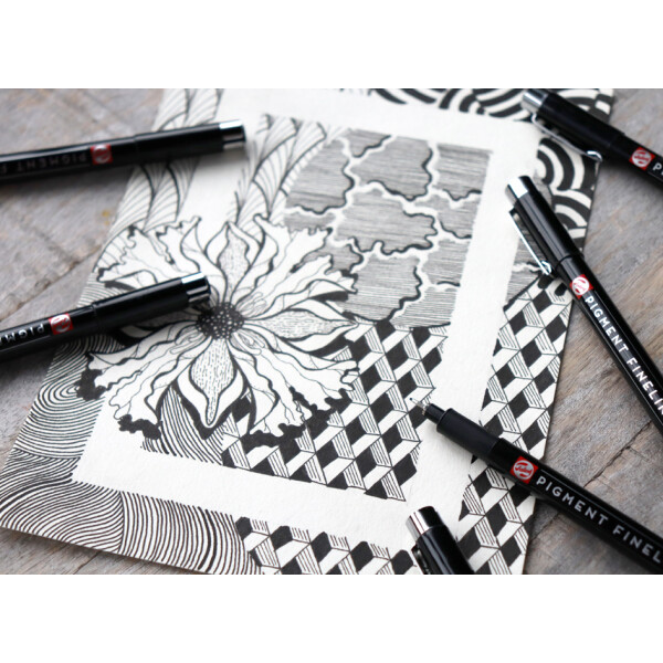 ROYAL TALENS Pigment Fineliner Medium, schwarz, 3er Set