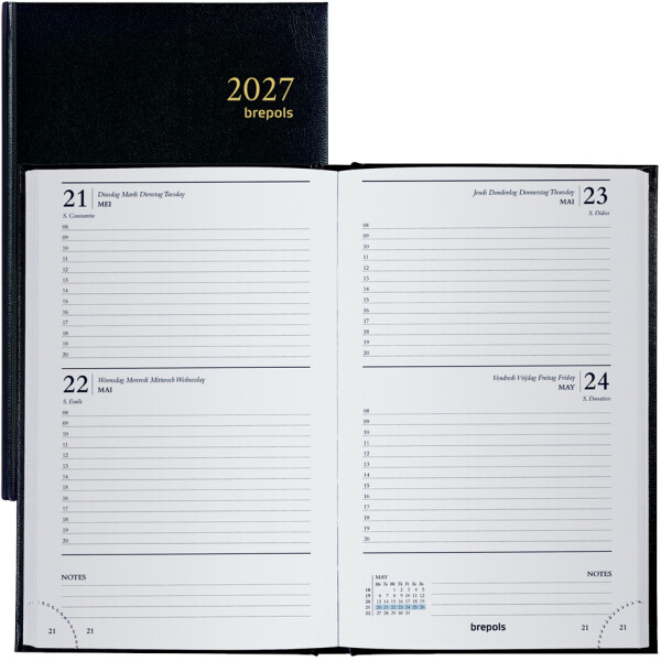 brepols Tageskalender SATURNUS 0.221, 2027, schwarz