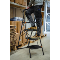 Bradas Stahl-Klappleiter, 4 Stufen, schwarz