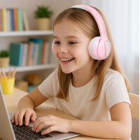 LogiLink BT 5.4 Kinder-Headset MUSIC BUDDIES, pink