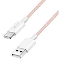 LogiLink USB 2.0 Kabel, USB-A - USB-C Stecker, 0,5 m, rosa