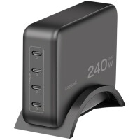 LogiLink USB-C Tisch-Ladegerät, 4x Port, GaN, 240 Watt