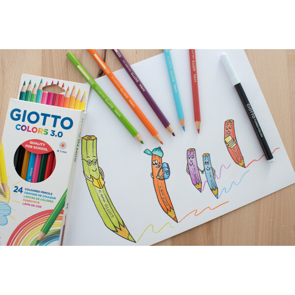 GIOTTO Buntstifte COLORS 3.0, sechseckig, 12er Kartonetui