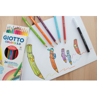 GIOTTO Buntstifte COLORS 3.0, sechseckig, 12er Kartonetui