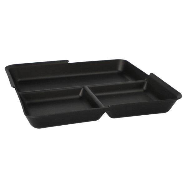 PAPSTAR Circulware Mehrweg-Schale, eckig, 3-geteilt, schwarz