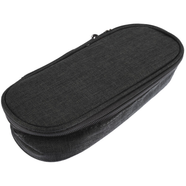 kangaro Schlamper-Etui, oval, aus Polyester, schwarz