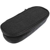 kangaro Schlamper-Etui, oval, aus Polyester, schwarz