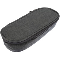 kangaro Schlamper-Etui, oval, aus Polyester, schwarz