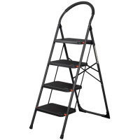 Bradas Stahl-Klappleiter, 3 Stufen, schwarz
