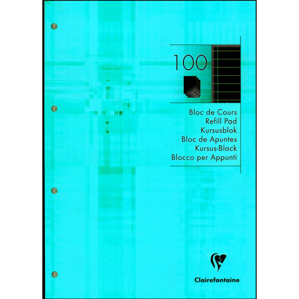 Clairefontaine Schulblock, DIN A4, kariert, 100 Blatt