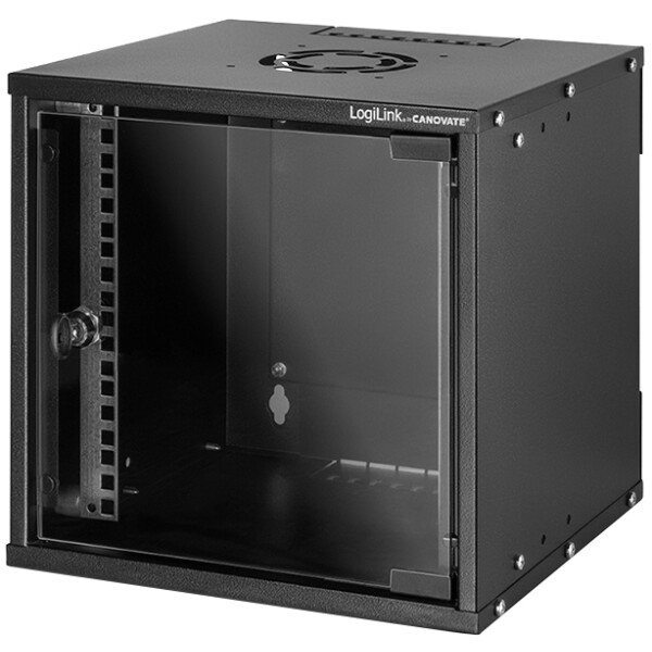 LogiLink 10" Wandgeh&auml;use SoHo, montiert, 4 HE, schwarz