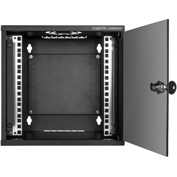 LogiLink 10" Wandgeh&auml;use SoHo, montiert, 4 HE, schwarz
