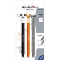 EBERHARD FABER Gelschreiber Animal Erase it! 3er Blister
