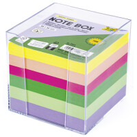 folia Zettelbox, Kunststoff, 90 x 90 mm, glasklar weiß