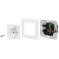 LogiLink Unterputz-Steckdose, 1x CEE 7 3, 1x USB-A, 1x USB-C