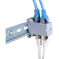 LogiLink Hutschienen-Adapter mit 2 Kat.6A Inline-Kupplungen