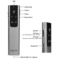 LogiLink Wireless Presenter mit Laserpointer, 2,4 GHz