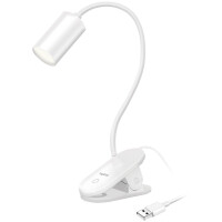 LogiLink LED-Leselampe mit Klemmfuß, weiß