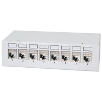 LogiLink Desktop Patch Panel Kat.6A, 6 Port, lichtgrau