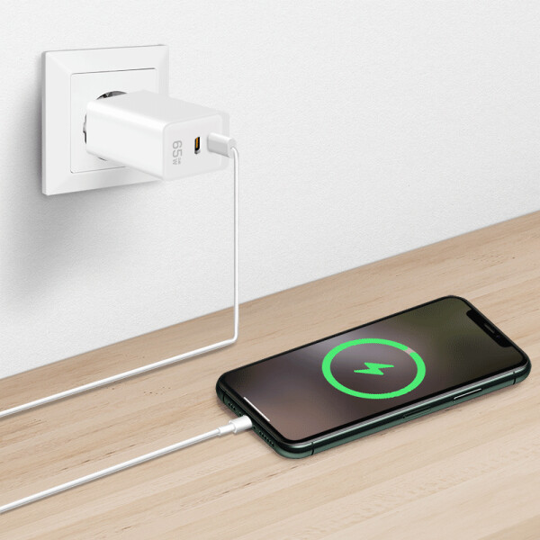LogiLink USB-Steckdosenadapter, 2x USB-C PD, wei&szlig;, 65 Watt