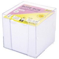 folia Zettelbox, Kunststoff, 90 x 90 mm, glasklar farbig
