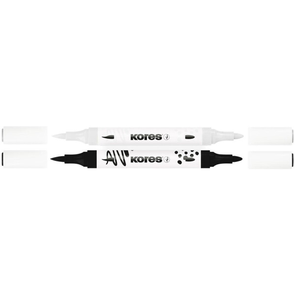 Kores Acrylmarker Duo, 2 Spitzen, 6er Set, farbig sortiert